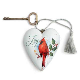 Christmas Cardinal Joy Art Heart