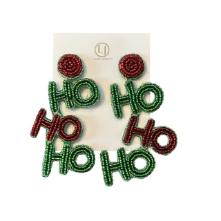HoHoHo Christmas Beaded Earrings