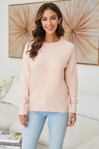 Rib Detail Pullover Sweater