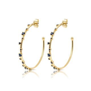 Chunky Starry Open Hoop Earrings