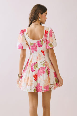 Floral Print Flare Skirt Fit And Flare Mini Dress
