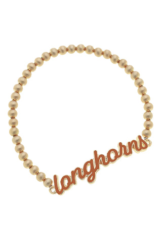 Longhorns Enamel Script Stretch Bracelet