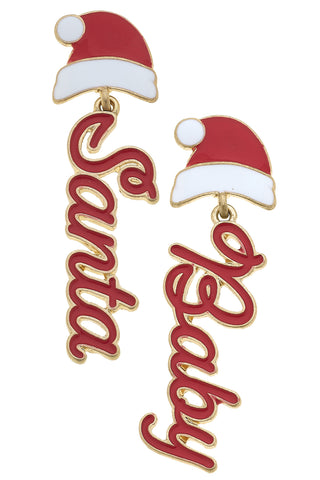 Santa Baby Enamel Drop Earrings