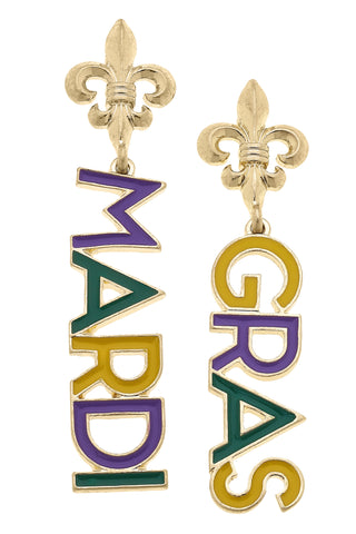 Mardi Gras Outline Earrings