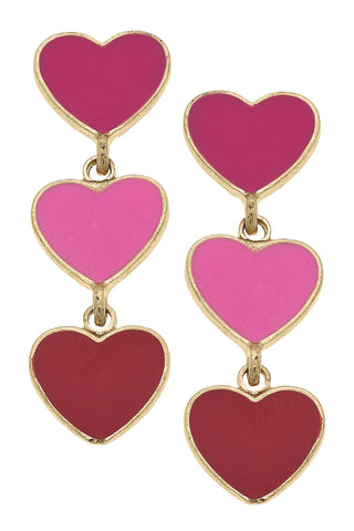 Valentine Trip Drop Heart Earrings