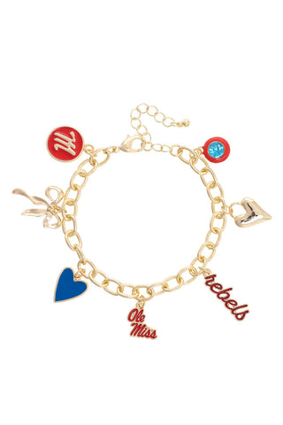 Ole Miss Enamel Icons Charm Bracelet