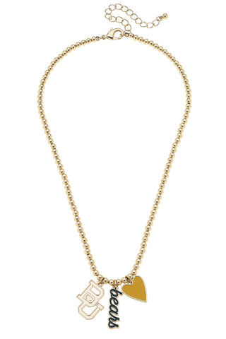 Baylor Bears Ball Bead Charm Necklace