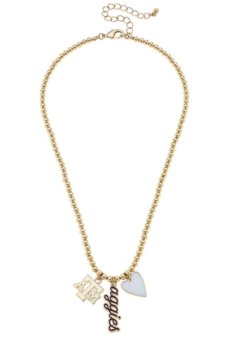 Texas A&M Aggies Ball Bead Charm Necklace