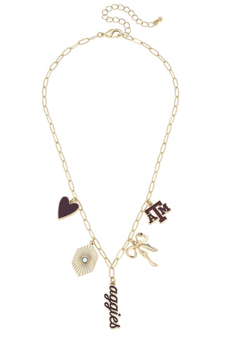 Texas A&M Paper Clip Charm Necklace