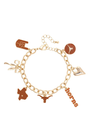 Longhorns Enamel Icons Charm Bracelet