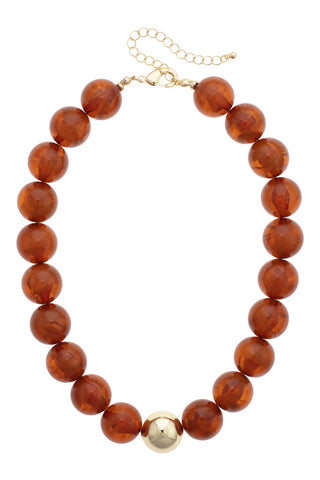 Marjorie Maroon Beaded Gumball Necklace