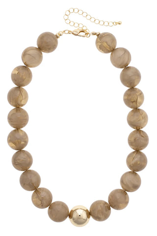 Marjorie Maroon Beaded Gumball Necklace