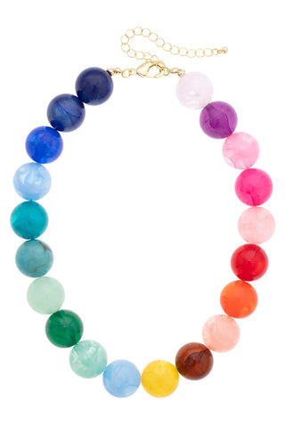 Marjorie Maroon Beaded Gumball Necklace