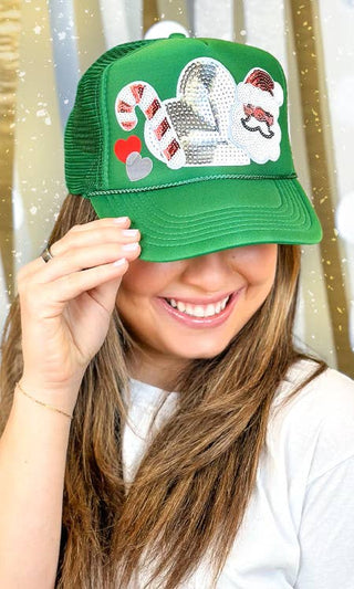 Christmas Things Sequin Patch Trucker Hat