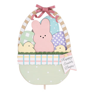 Easter Basket with Peeps Sign Topper