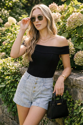 WASHED TWILL BUTTON DOWN SHORTS