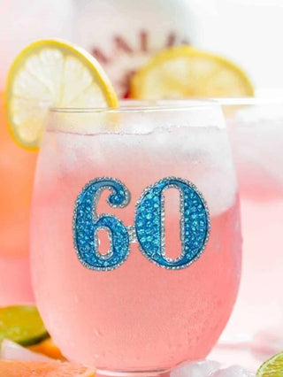 Beaded Birthday Number Wine Glass