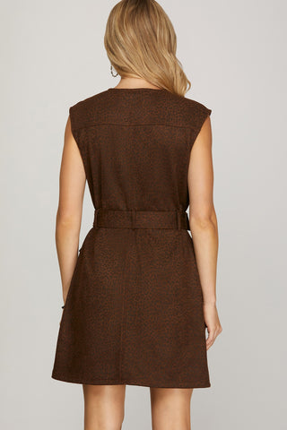 Animal Print Suede Mini Dress