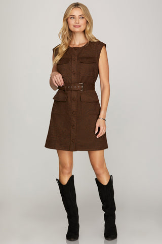 Animal Print Suede Mini Dress