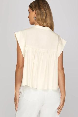 LACE BUTTON TOP