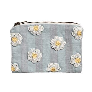 Floral Bead & Embroidery Zipper Pouches