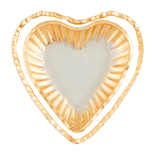 Glass Heart Tidbit Trays