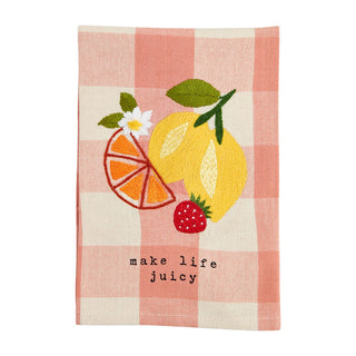 Fruity Floral Check Towels