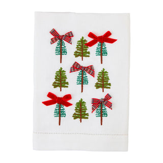 Christmas Embroidered Bow Towels