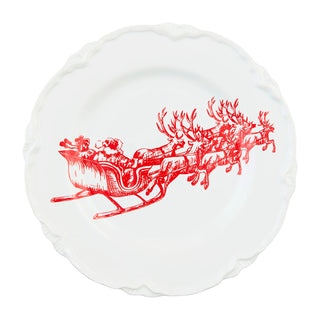 Red Toile Dessert Plates