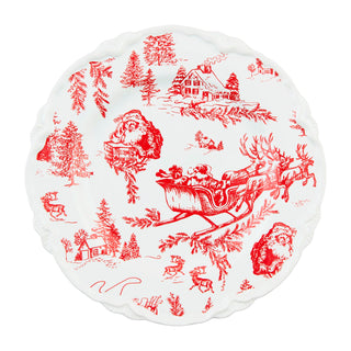 Red Toile Dessert Plates