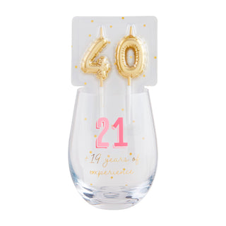 Wine Glass & Candle Set