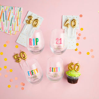 Wine Glass & Candle Set