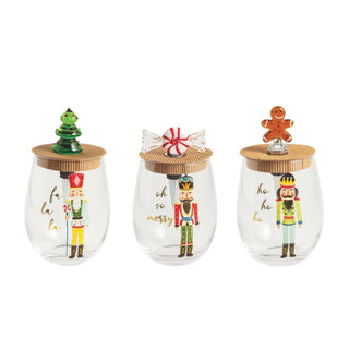 Nutcracker Wine Glass & Stopper Set