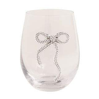 Beaded Bow Wine Glass