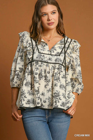 V-Neck Babydoll Top