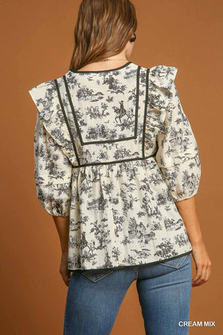 V-Neck Babydoll Top