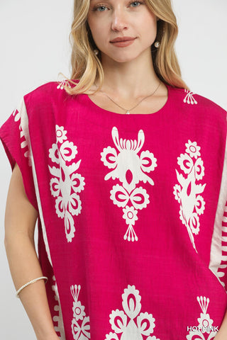 Border Poncho Style Top