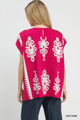 Border Poncho Style Top