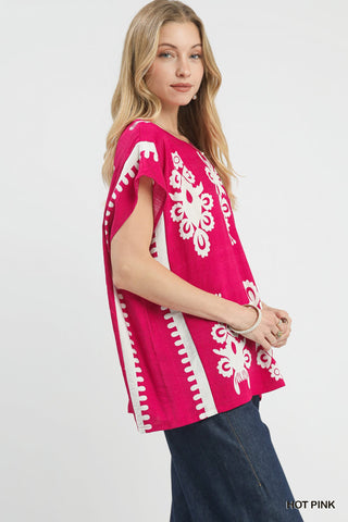 Border Poncho Style Top