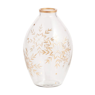 Etched Snowflake Bud Vases
