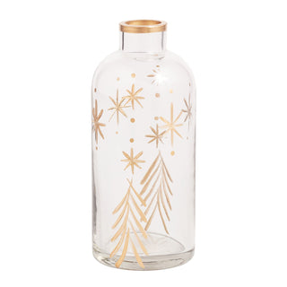 Etched Snowflake Bud Vases