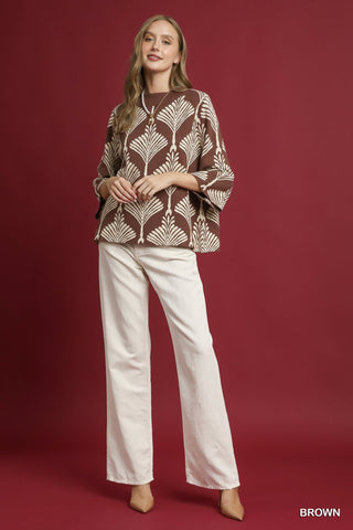 Abstract Print Pullover Sweater