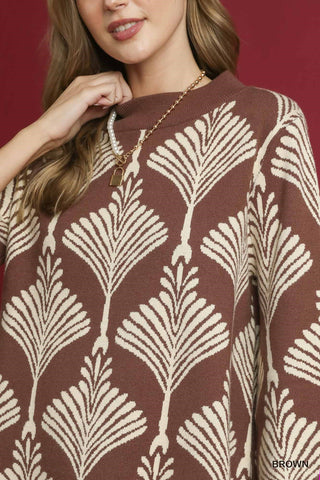 Abstract Print Pullover Sweater