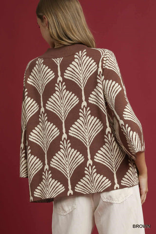 Abstract Print Pullover Sweater
