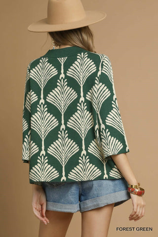 Abstract Print Pullover Sweater