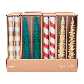 Tree & Stripe Taper Candle Sets