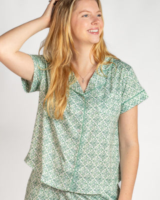 Carmen Short Sleeve Button Up Sleep Shirt