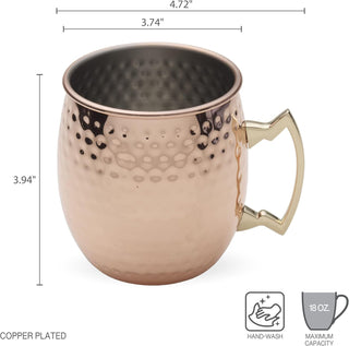 Copper Plated Moscow Mule Hammered Mugs