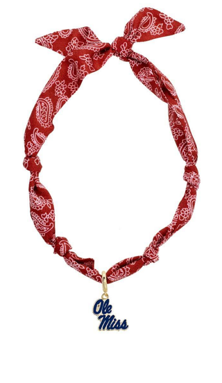 Ole Miss Logo Bandana Scarf Necklace