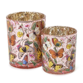 Butterfly Silhouette Antiqued Votive Holder